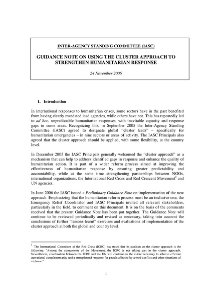 File:IASC Guidance Note on using the Cluster Approach to Strengthen Humanitarian Response (November 2006).pdf